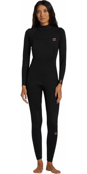 2025 Billabong Womens Foil 4/3mm Back Zip Wetsuit ABJW100185 - Black